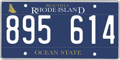 RI license plate 895614