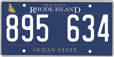 RI license plate 895634