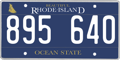 RI license plate 895640