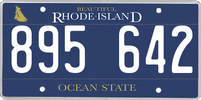 RI license plate 895642