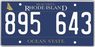 RI license plate 895643
