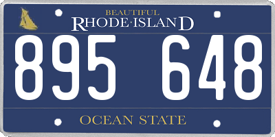 RI license plate 895648