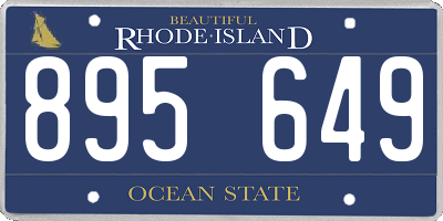 RI license plate 895649