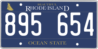 RI license plate 895654