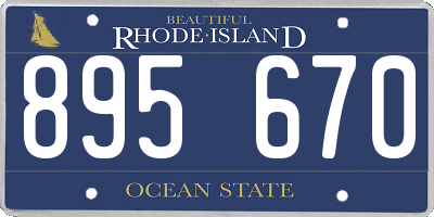 RI license plate 895670