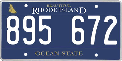 RI license plate 895672