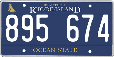 RI license plate 895674