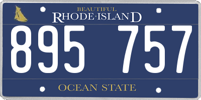 RI license plate 895757