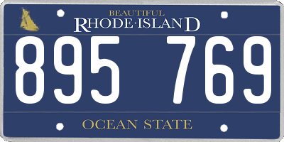 RI license plate 895769