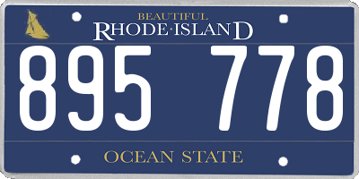 RI license plate 895778