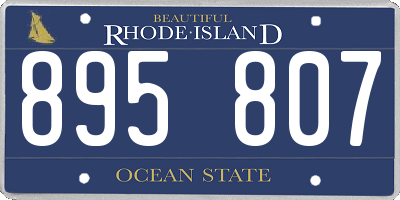 RI license plate 895807