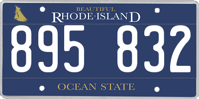 RI license plate 895832