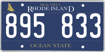 RI license plate 895833