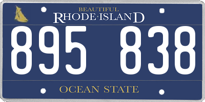 RI license plate 895838
