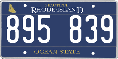 RI license plate 895839
