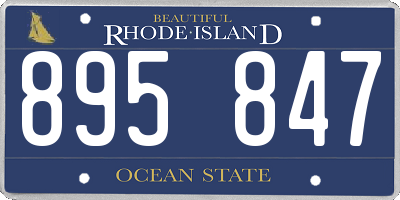 RI license plate 895847