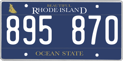 RI license plate 895870