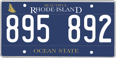 RI license plate 895892