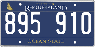 RI license plate 895910