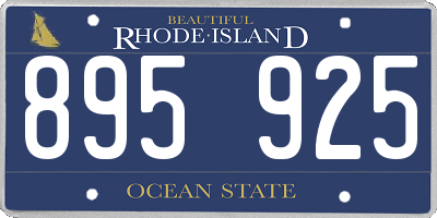 RI license plate 895925