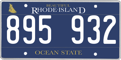 RI license plate 895932