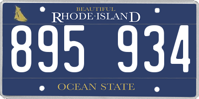 RI license plate 895934