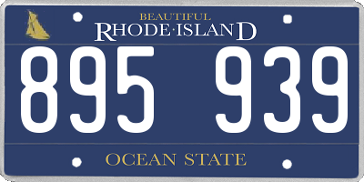 RI license plate 895939
