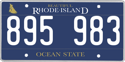 RI license plate 895983
