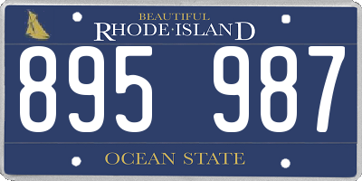 RI license plate 895987