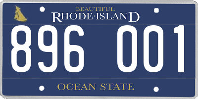 RI license plate 896001