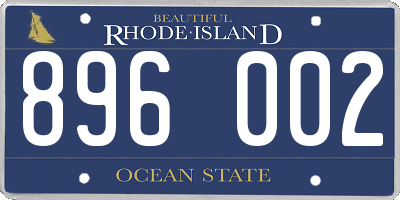 RI license plate 896002