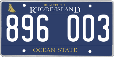 RI license plate 896003