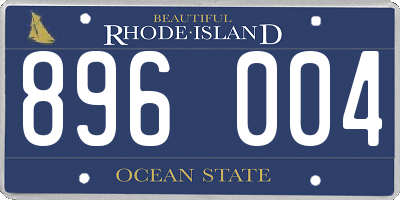 RI license plate 896004