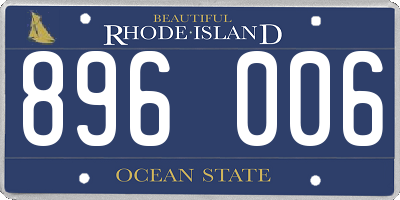 RI license plate 896006