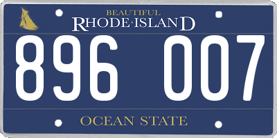 RI license plate 896007