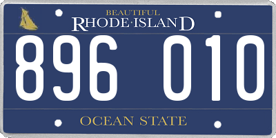 RI license plate 896010