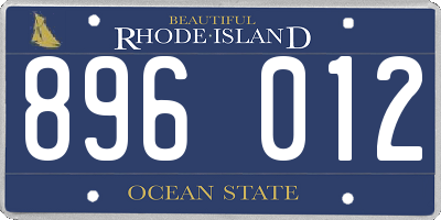RI license plate 896012