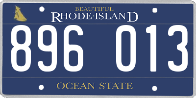 RI license plate 896013