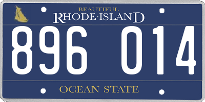 RI license plate 896014