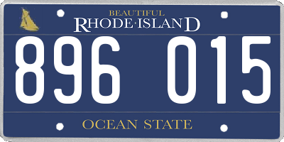 RI license plate 896015