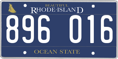 RI license plate 896016