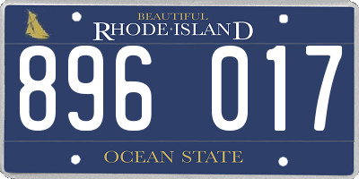 RI license plate 896017