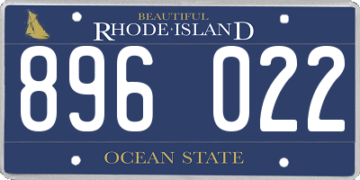 RI license plate 896022