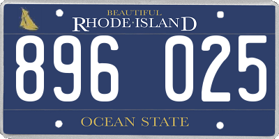 RI license plate 896025