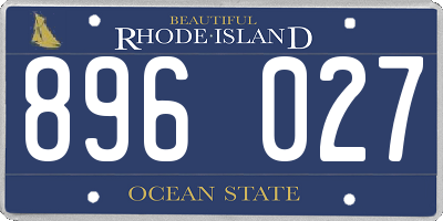 RI license plate 896027