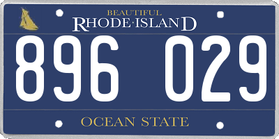 RI license plate 896029