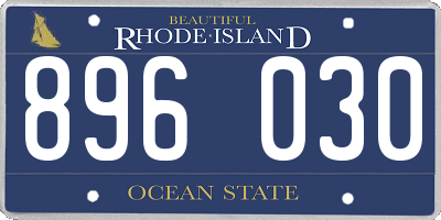 RI license plate 896030