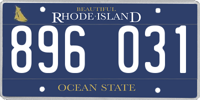 RI license plate 896031