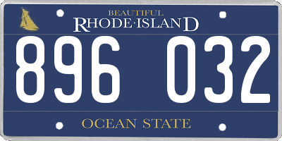 RI license plate 896032
