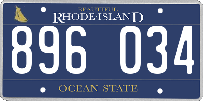 RI license plate 896034
